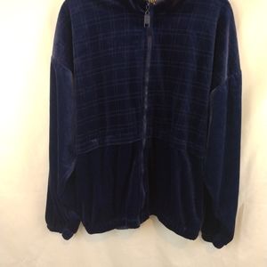 Slade Midnight Blue Velour Striped Jogger Jacket